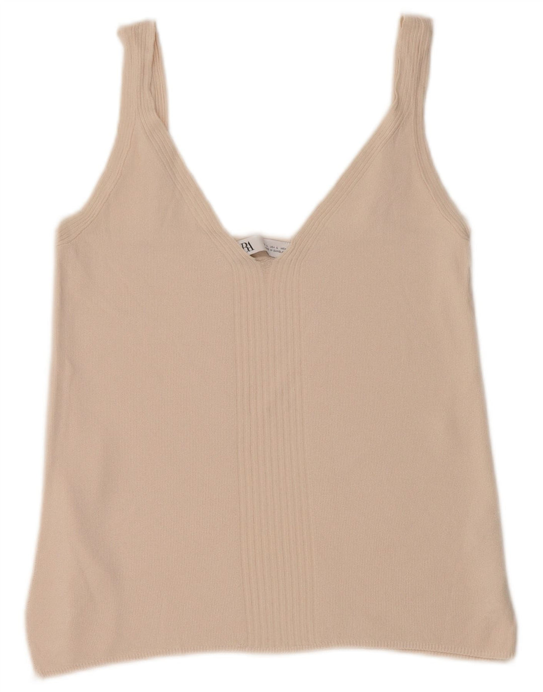 Zara Damen Crop Cami Top UK 14 Large Beige Viskose