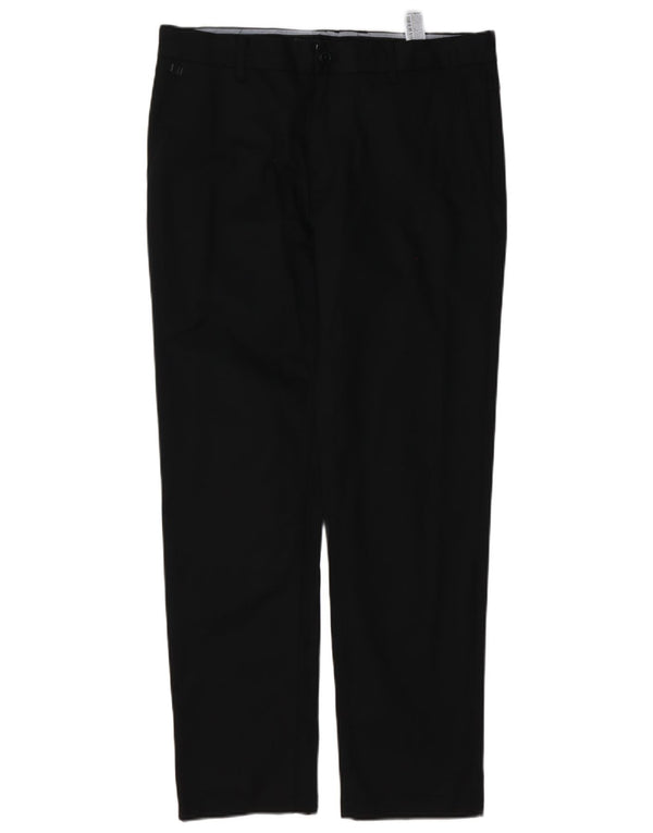 Zara Herren gerade Chinohose EU 44 Large W34 L30 Schwarz Baumwolle