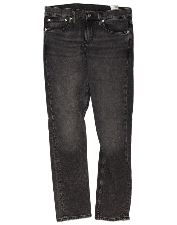 Calvin Klein Herren Slim Jeans W32 L32 Graue Baumwolle