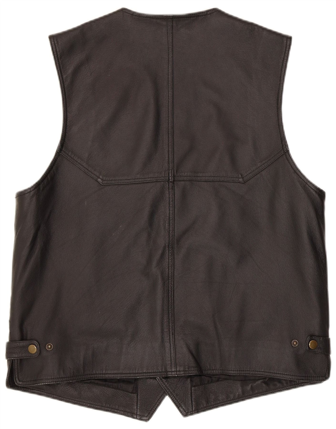 Vintage Herren Lederweste Mittelschwarzes Leder