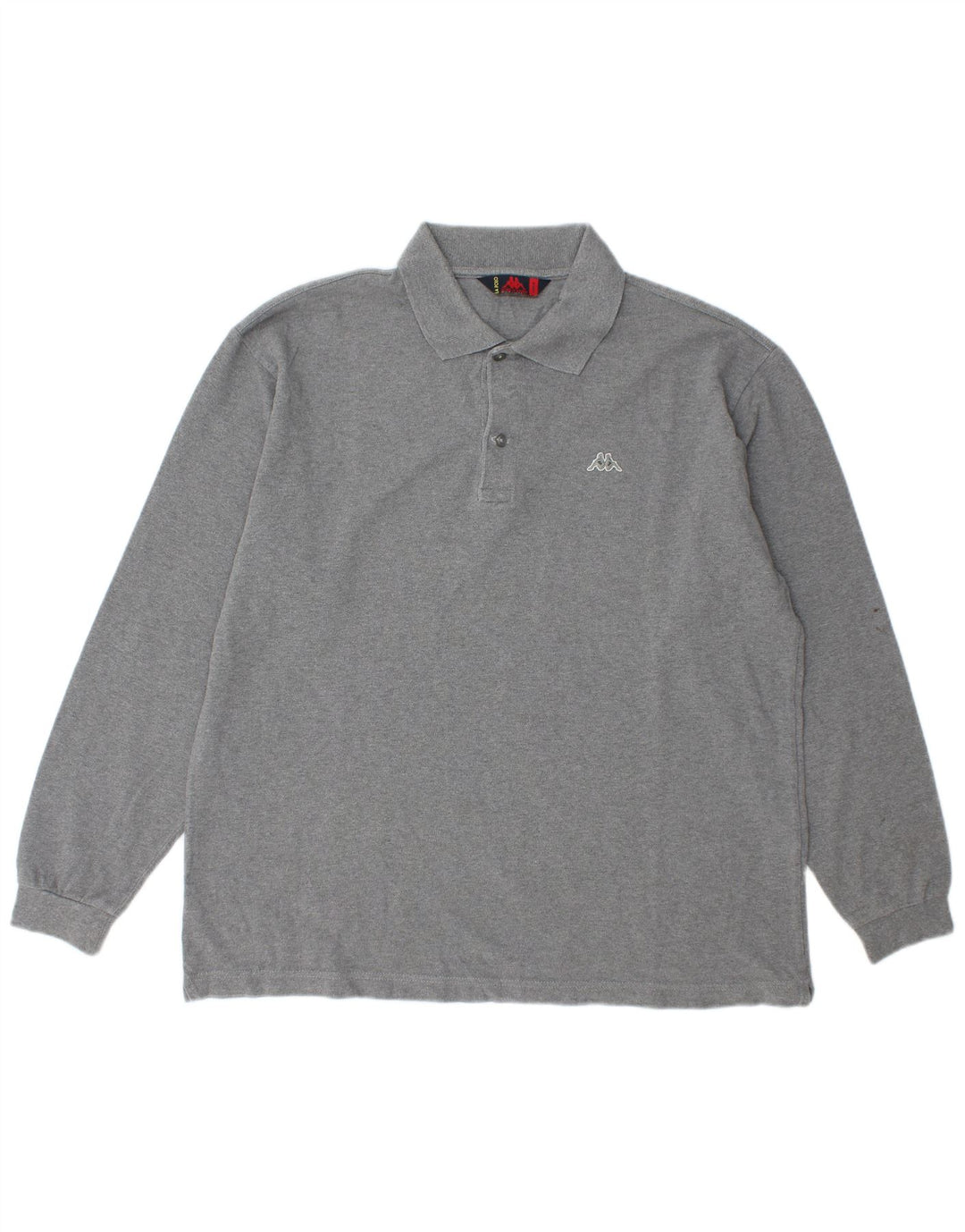 Kappa Herren Langarm-Poloshirt, große graue Baumwolle