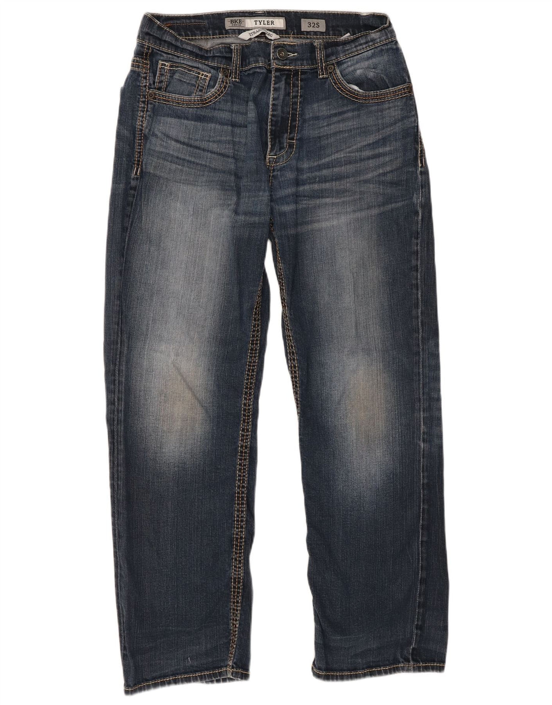 BKE Herren Tyler Straight Jeans W32 L28 Marineblau Baumwolle