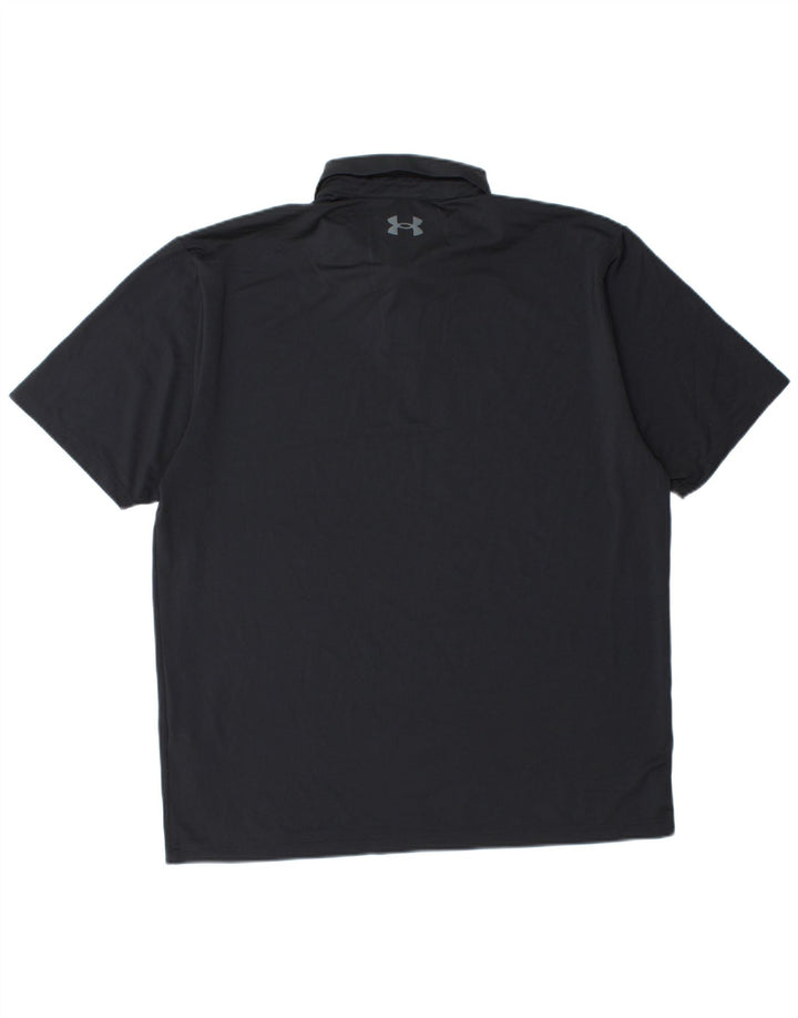 UNDER ARMOUR Herren-Poloshirt, großes schwarzes Polyester