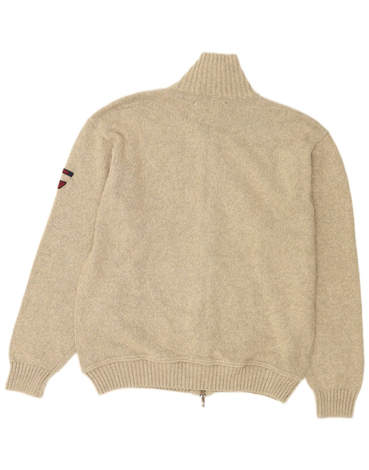 Donkervoort Herren-Cardigan mit durchgehendem Reißverschluss, groß, beige, Acryl