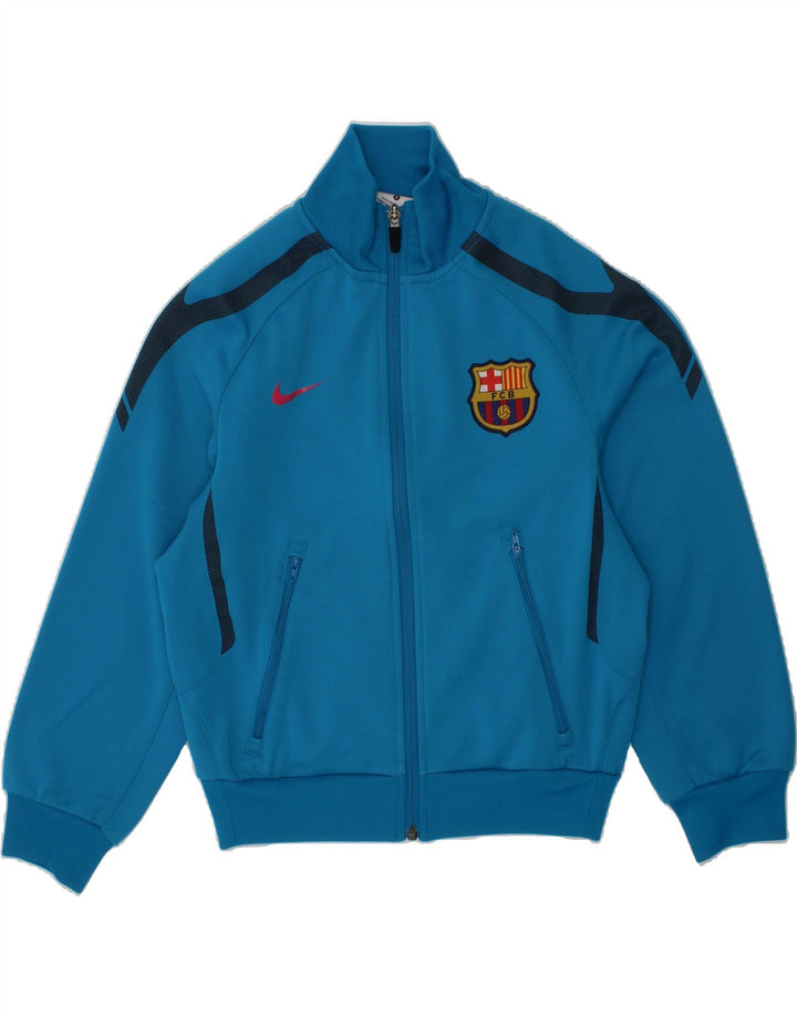 NIKE Boys Barcelona Tracksuit Top Jacket 8-9 Years Small  Blue Colourblock Vintage Nike and Second-Hand Nike from Messina Hembry 