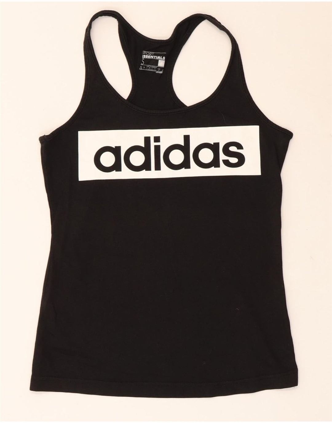 ADIDAS Damen Climalite Graphic Vest Top UK 8/10 Small Schwarz
