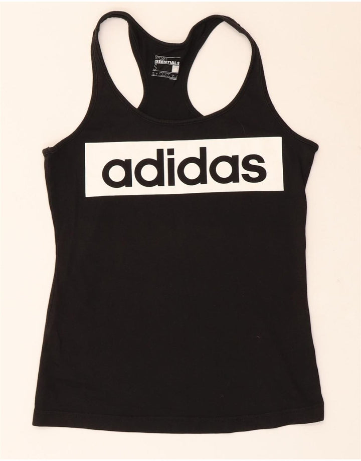 ADIDAS Damen Climalite Graphic Vest Top UK 8/10 Small Schwarz
