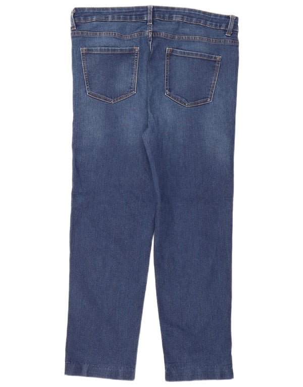 Marks & Spencer Damen Straight Jeans UK 16 Large W36 L26 Marineblau Baumwolle