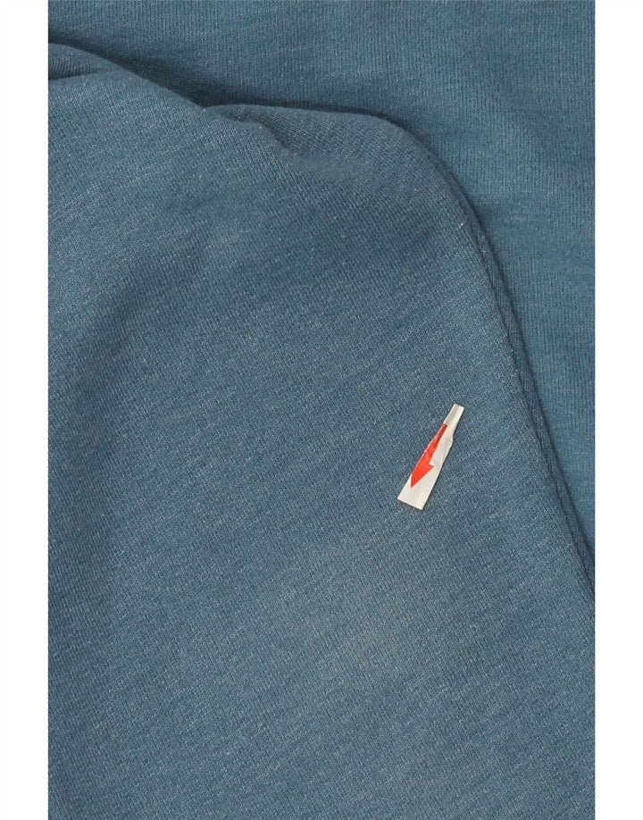 Crew Clothing Herren-Sweatshirt mit Reißverschluss am Hals, mittelblaue Baumwolle