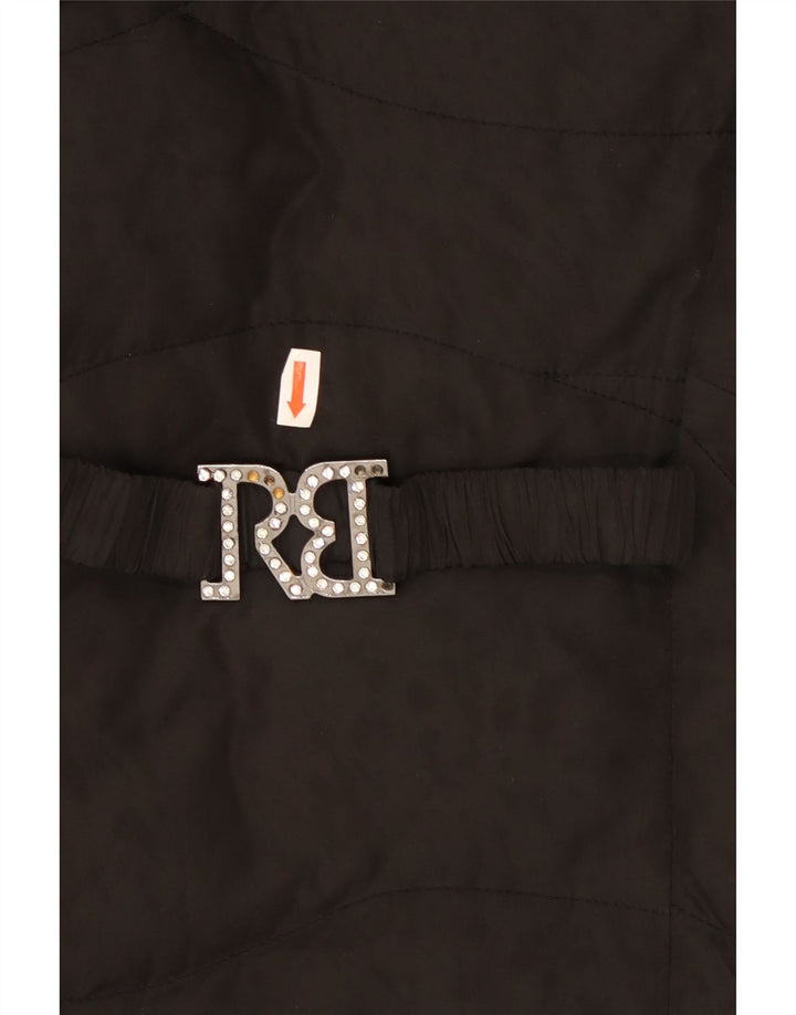 Roccobarocco Damen gepolsterter Mantel US 8 Medium Schwarz