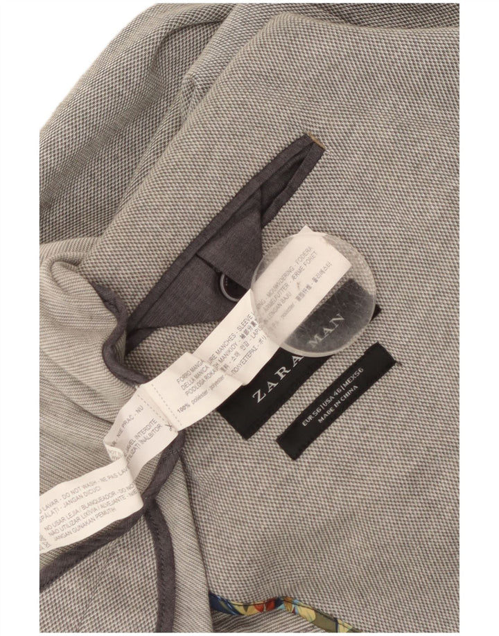 Zara Herren-Blazerjacke mit 2 Knöpfen, EU 56, XL, grau, Polyester