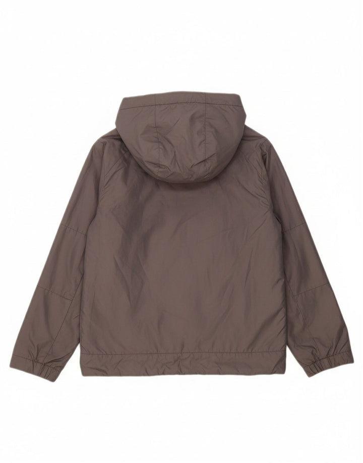 NIKE Boys Hooded Windbreaker Jacket 8-9 Years Small  Grey Polyester