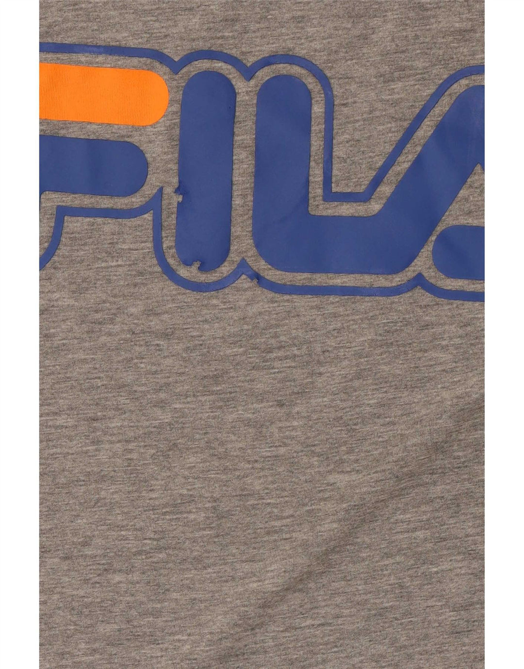 Fila Herren Grafik-T-Shirt-Oberteil aus mittelgrau gesprenkelter Baumwolle