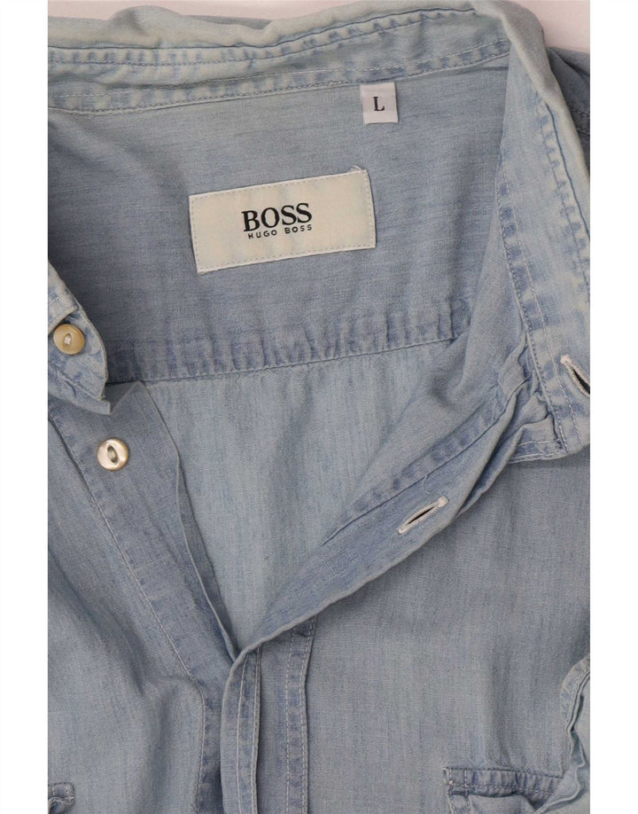 Hugo Boss Herrenhemd groß blau