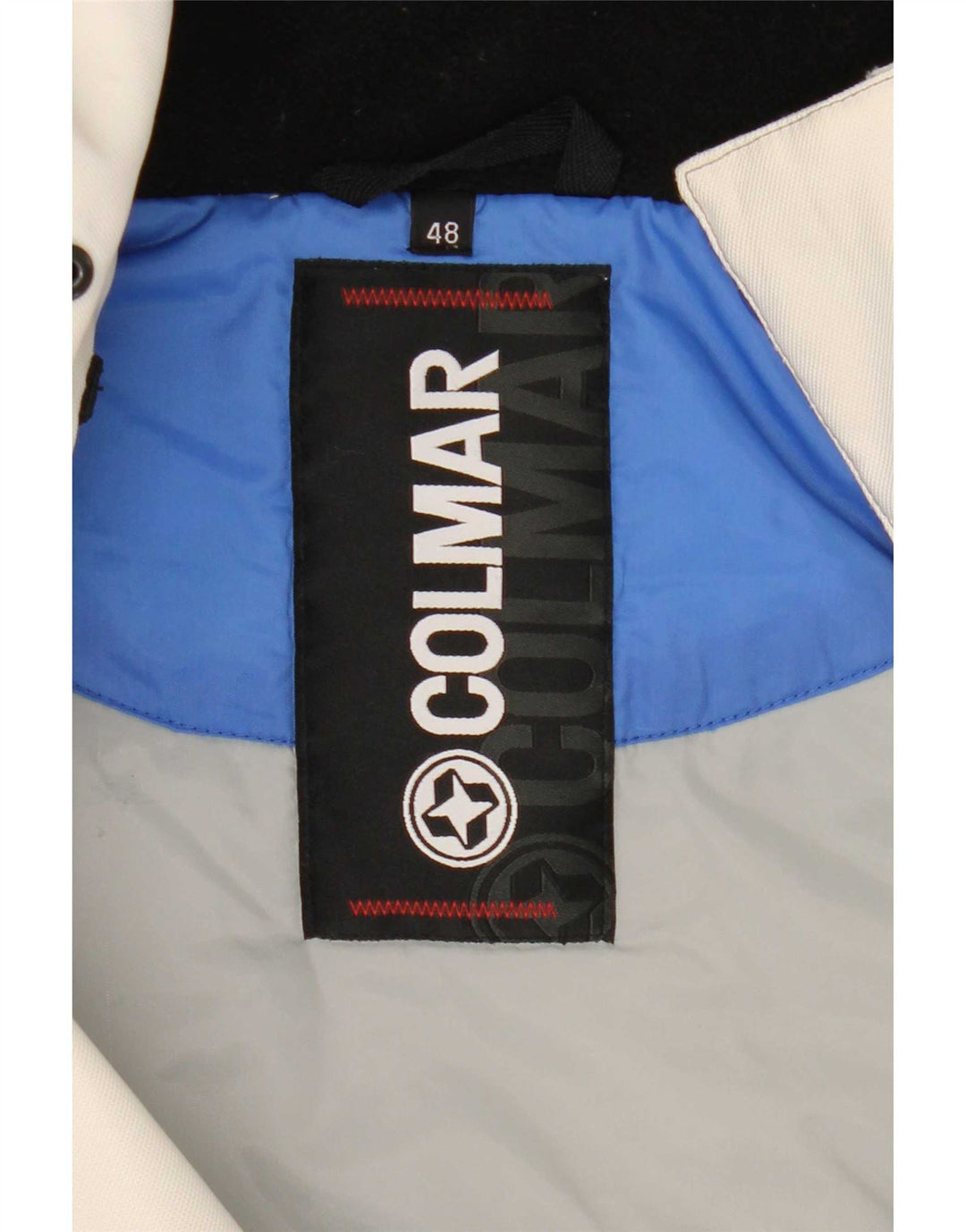 Colmar Herren-Skijacke mit Kapuze, IT 48, Mittelweiß, Farbblock