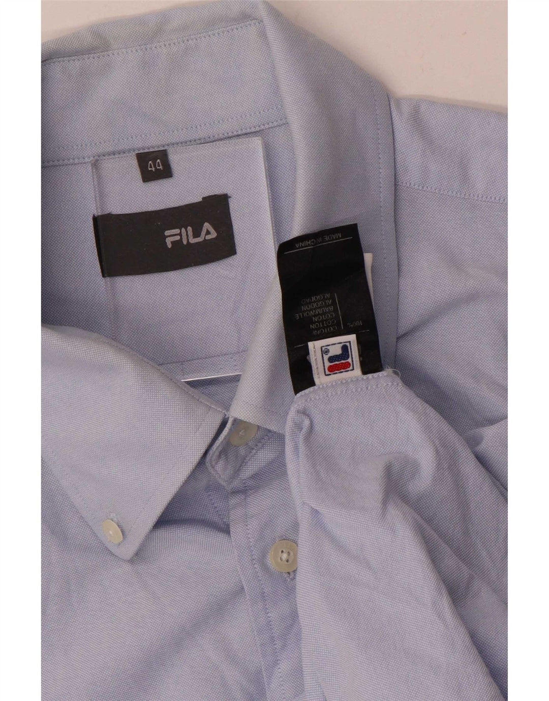 Fila Herrenhemd Größe 44 XL Blaue Baumwolle