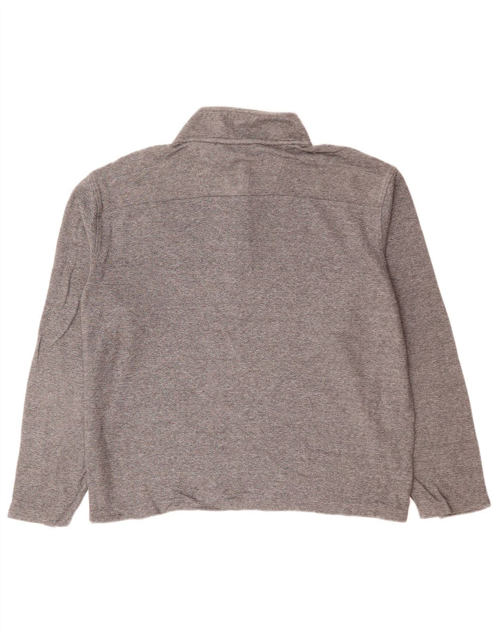 CALVIN KLEIN Übergroßer Damen-Sweatshirtpullover mit Reißverschluss, UK 12, Mittelgrau
