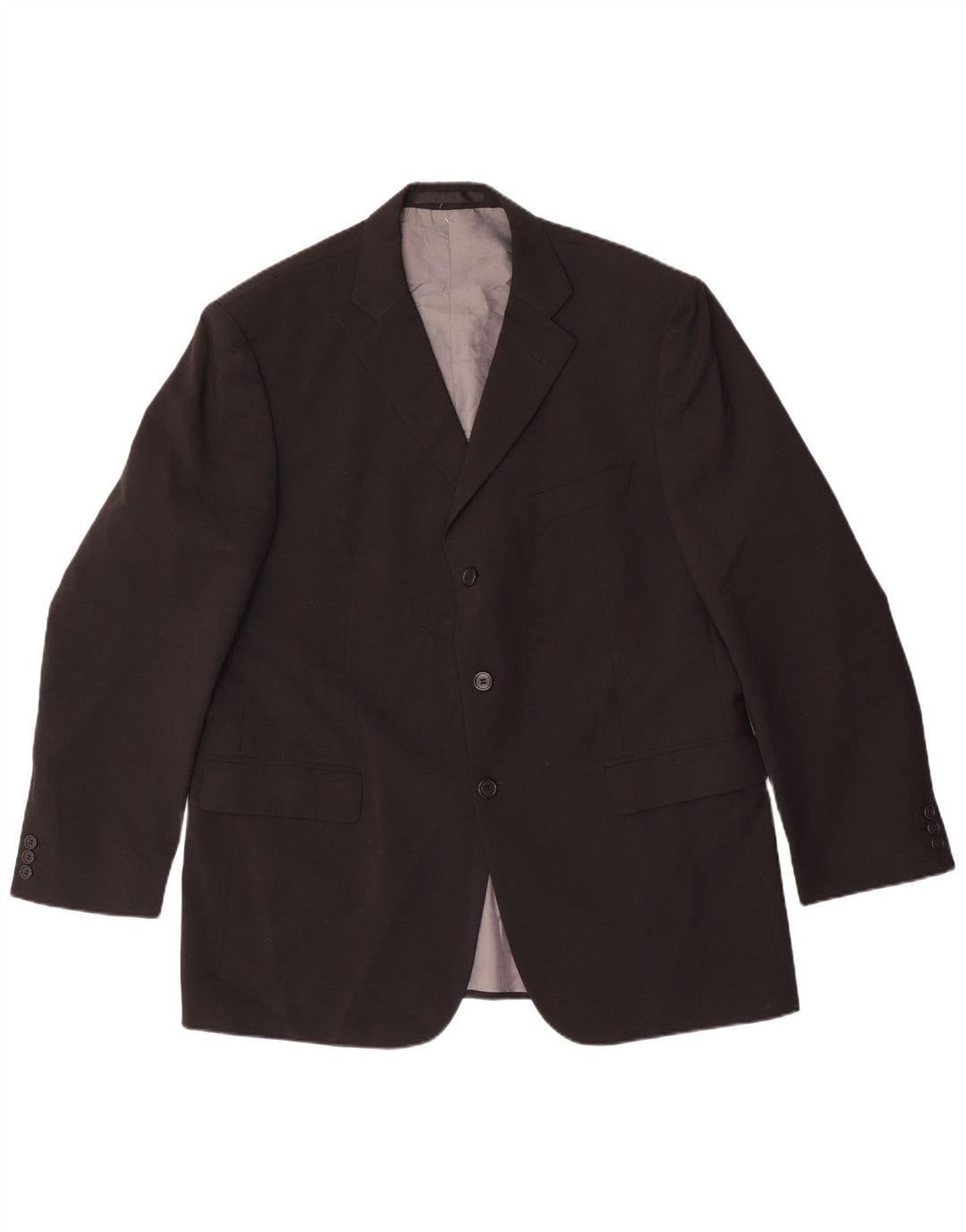 Marks & Spencer Herren-Blazer mit 3 Knöpfen, UK 44, XL, Schwarz, Polyester
