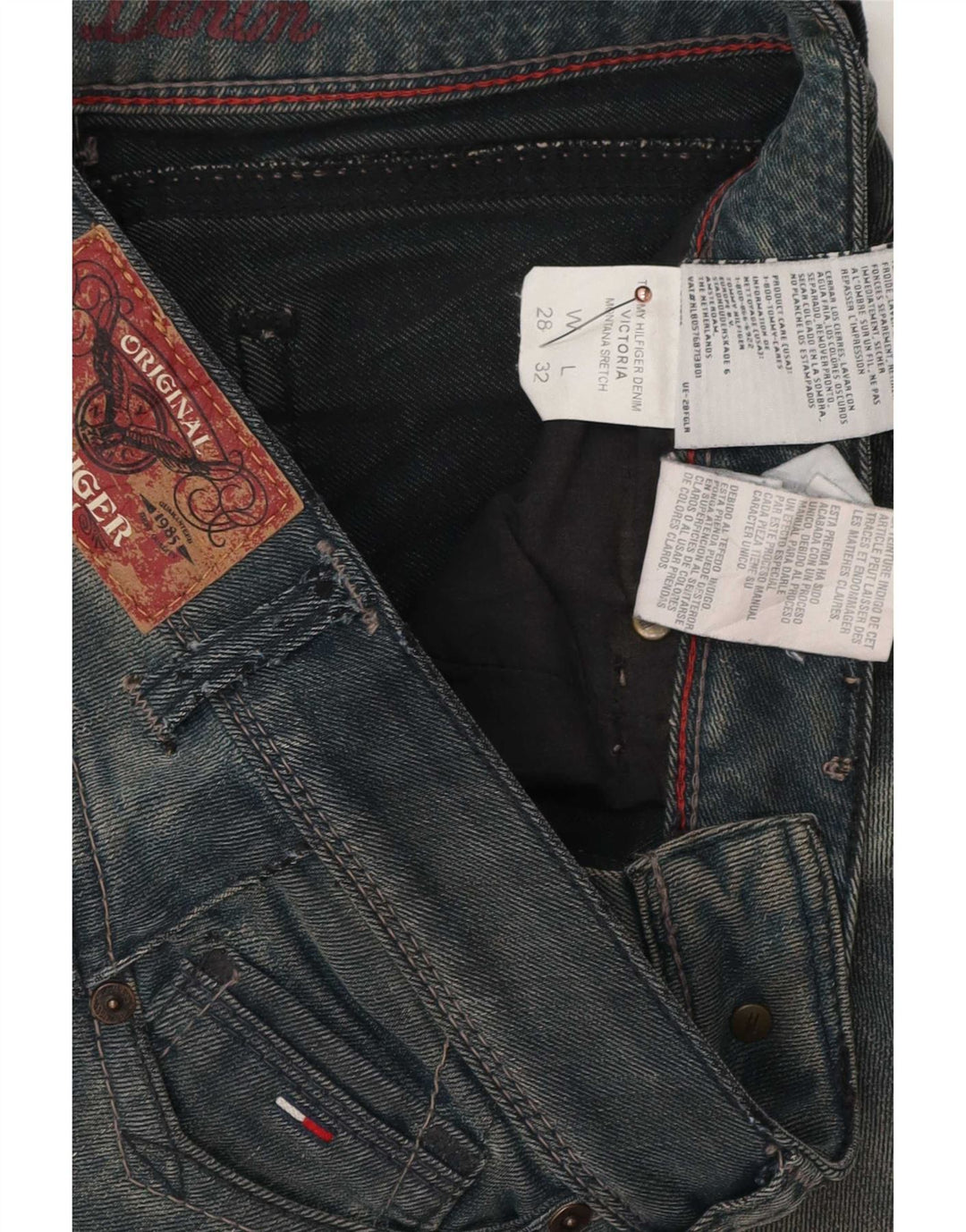 Tommy Hilfiger Damen Slim Jeans W28 L32 Blaue Baumwolle