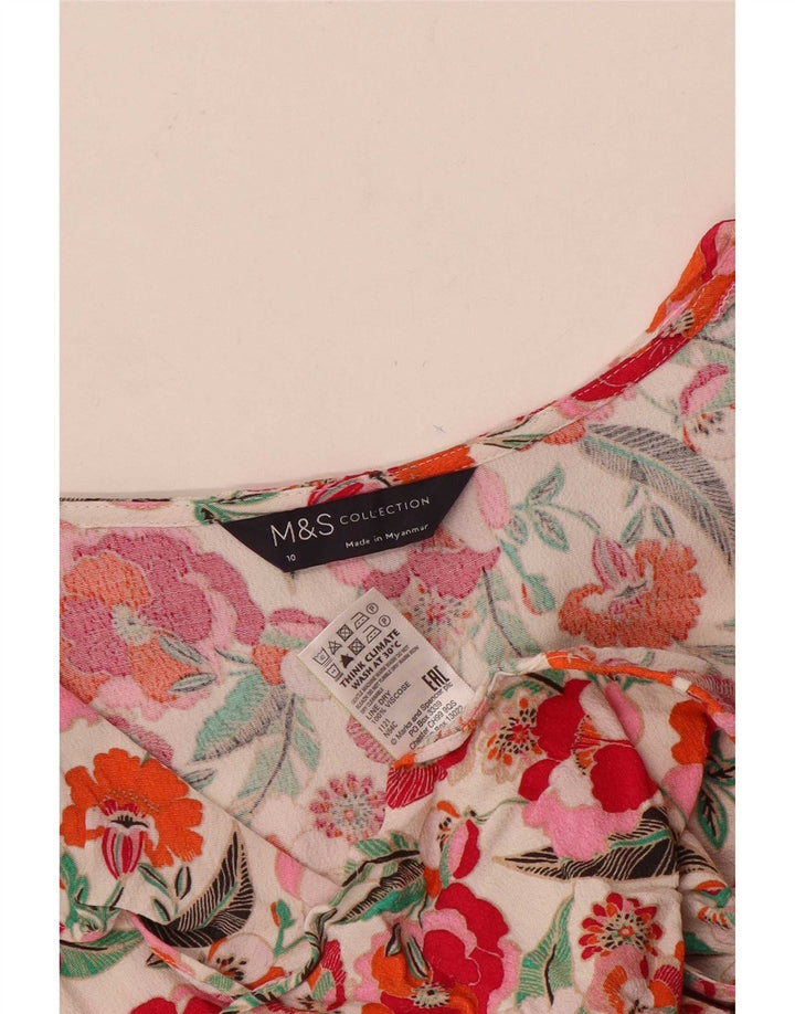 Marks & Spencer Damen-Blusenoberteil, UK 10, Größe S, mehrfarbig, Blumenmuster, Viskose