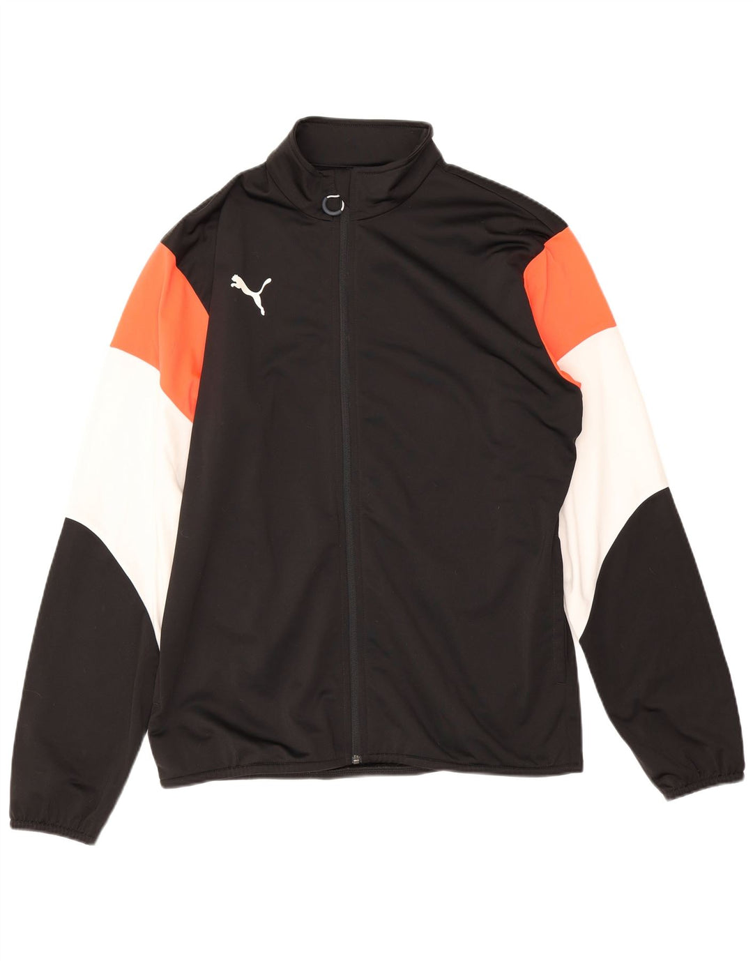 Puma Herren-Trainingsanzug-Top-Jacke, großes schwarzes Farbblock-Polyester