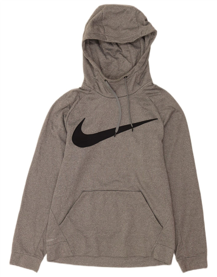 Nike Herren Dri Fit Graphic Kapuzenpullover, klein, grau geflecktes Polyester