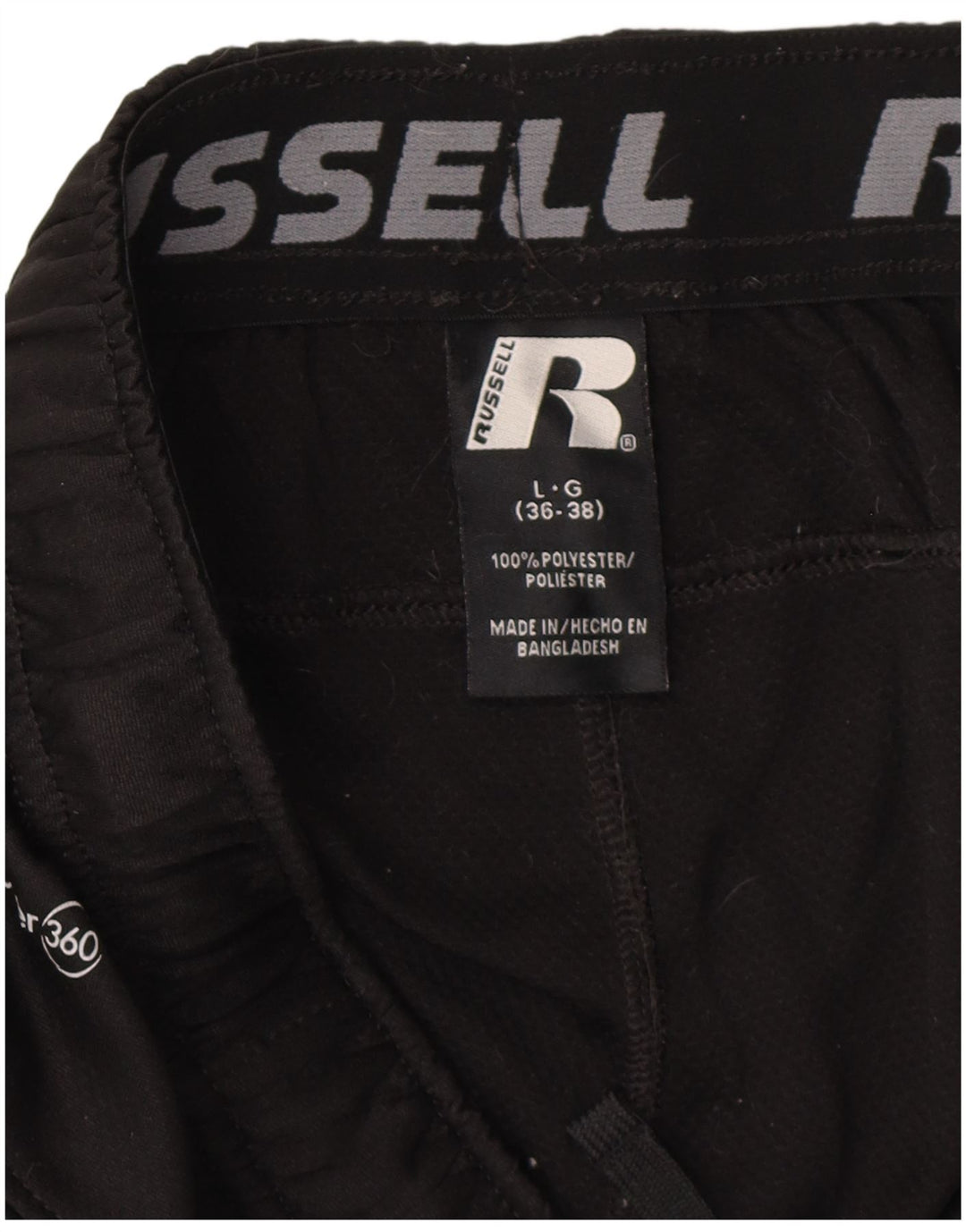 Russell Athletic Herren-Sportshorts, groß, aus schwarzem Polyester