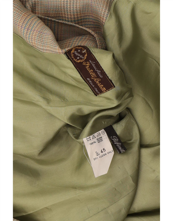 Vintage Damen Blazerjacke mit 2 Knöpfen, IT 45, große graue Wolle mit Hahnentrittmuster