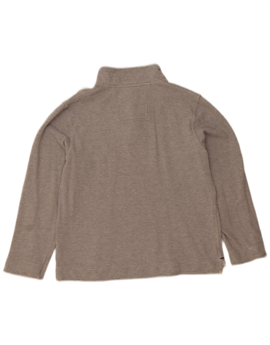 Crew Clothing Herren-Sweatshirt mit Reißverschluss am Hals, groß, aus grauer Baumwolle