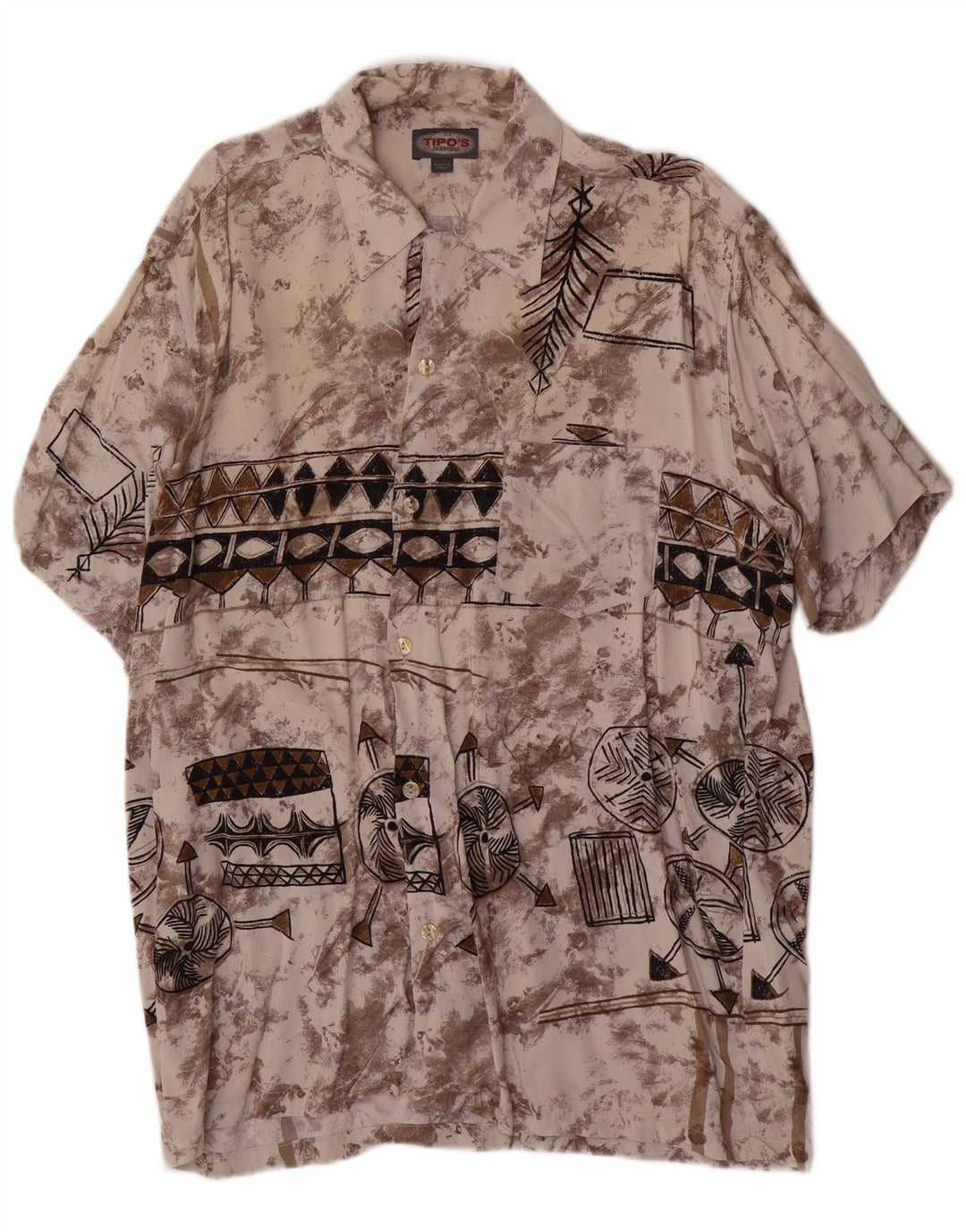 Tipo' S Herren-Kurzarmhemd mit abstraktem Muster, groß, mehrfarbig