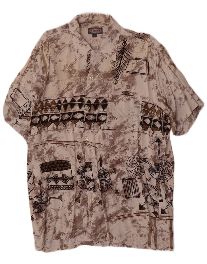 Tipo' S Herren-Kurzarmhemd mit abstraktem Muster, groß, mehrfarbig