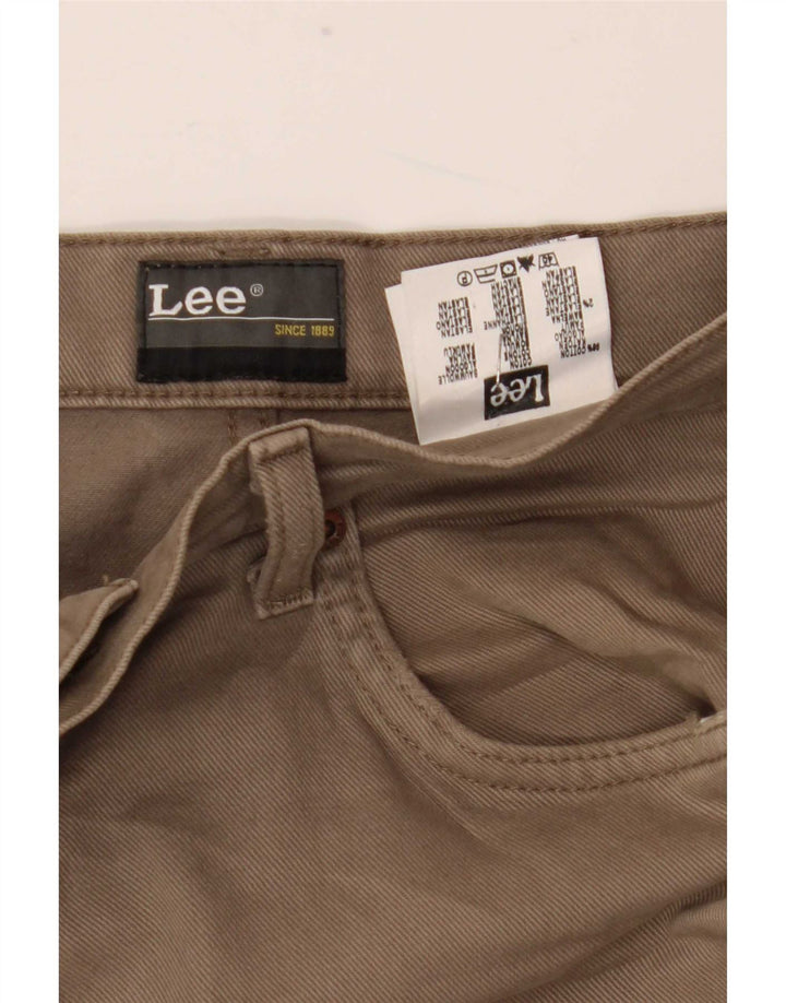 Lee Herren Brooklyn Straight Jeans W34 L33 Beige Baumwolle