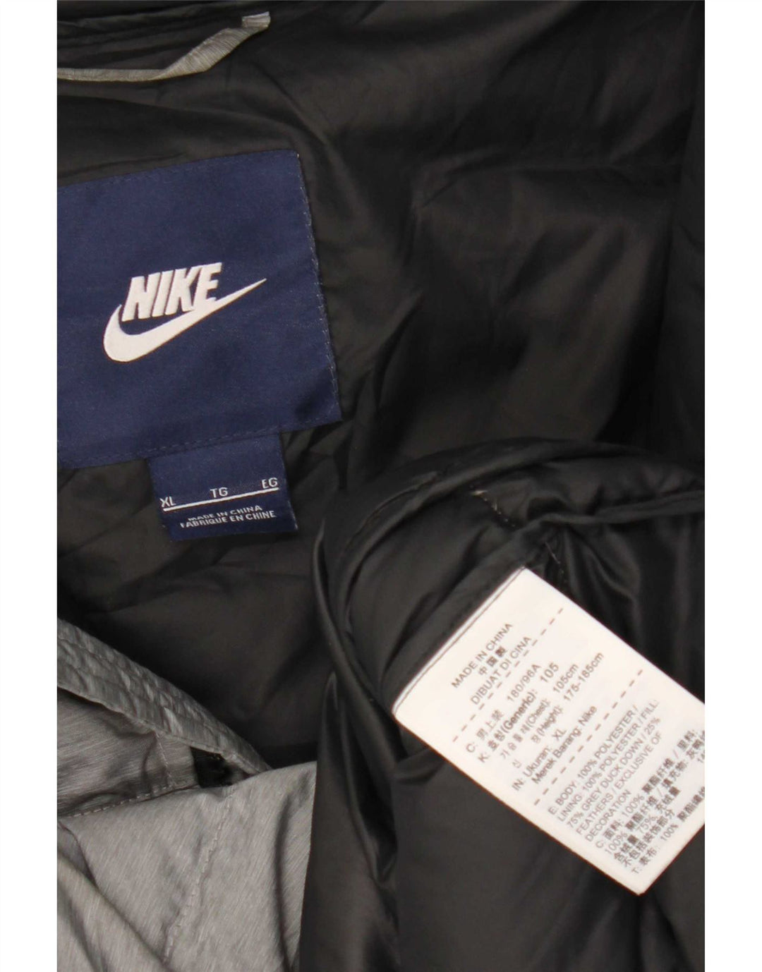 Nike Damen-Kapuzenjacke, gepolstert, UK 18, XL, grau, Polyester