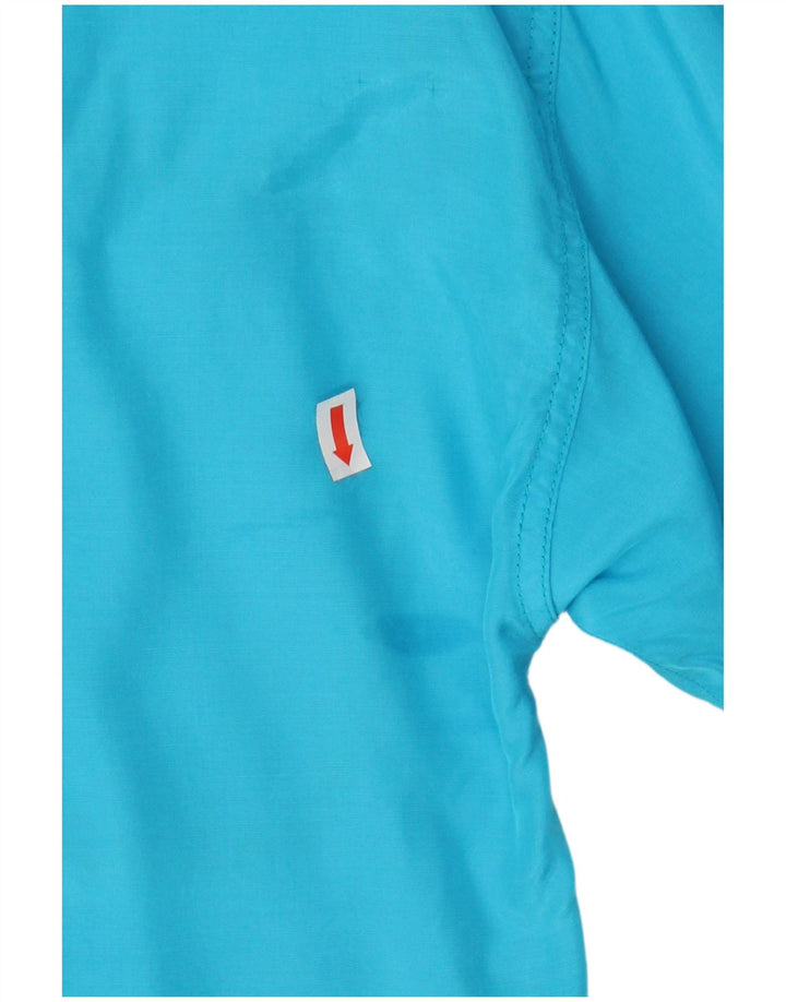 STEFANEL Womens Oversized Short Sleeve Shirt UK 10 Small Blue Viscose