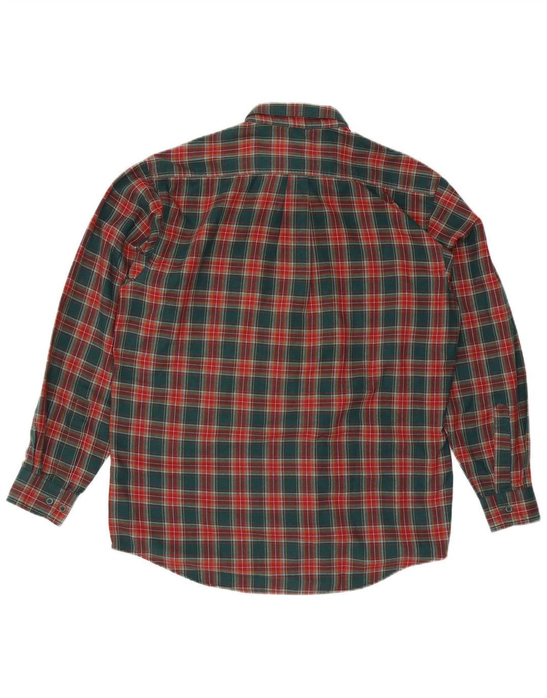 Antartex Herren-Flanellhemd, Größe 16 1/2, großes, grün kariertes Polyester