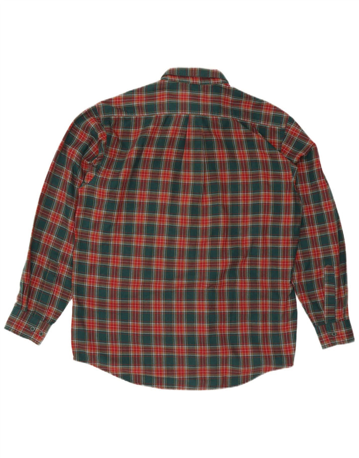 Antartex Herren-Flanellhemd, Größe 16 1/2, großes, grün kariertes Polyester