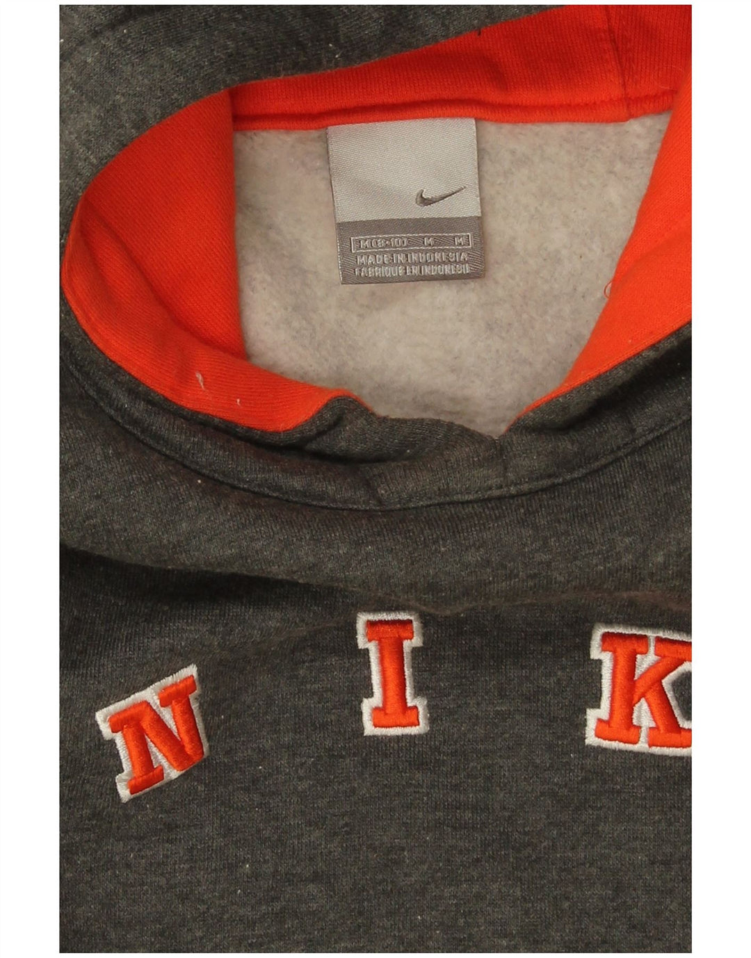 Nike Womens Graphic Oversized Hoodie Pullover US 8/10 Mittelgraue Baumwolle