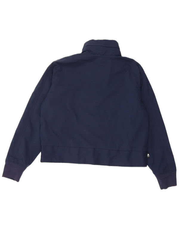 NIKE Womens Crop Hooded Rain Jacket US 8/10 Medium Navy Blue Polyester