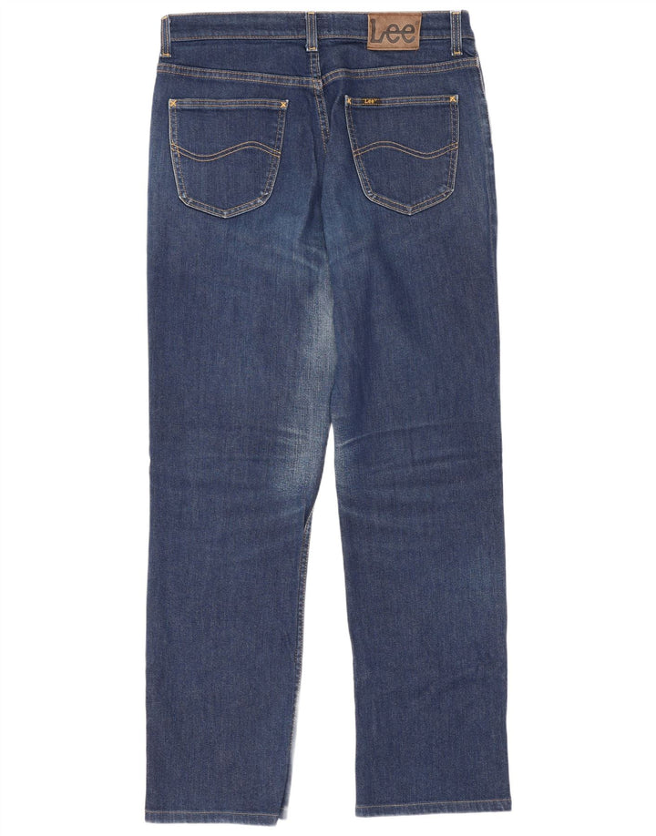 Lee Herren Brooklyn Straight Jeans W34 L34 Blaue Baumwolle