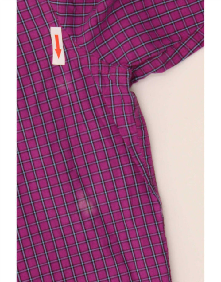 Chaps Herrenhemd, groß, violett, Gingham-Baumwolle