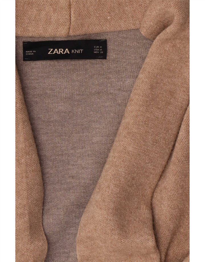 Zara Asymmetrischer Longline-Cardigan für Damen, Gr. 14, Mittelbeige