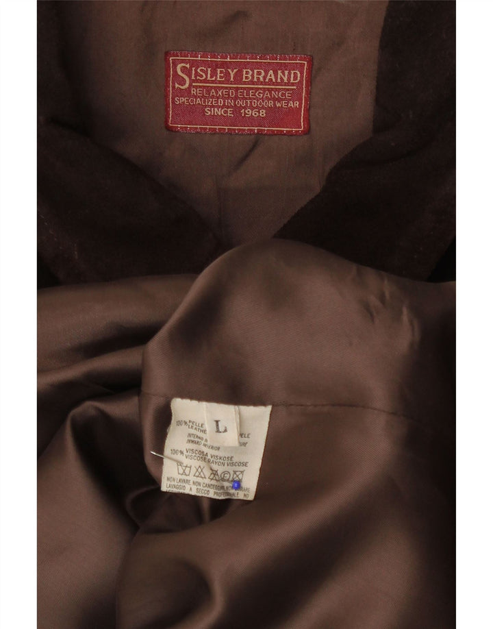 Sisley Herren Relaxed Elegance Wildlederjacke UK 40 Großes braunes Leder