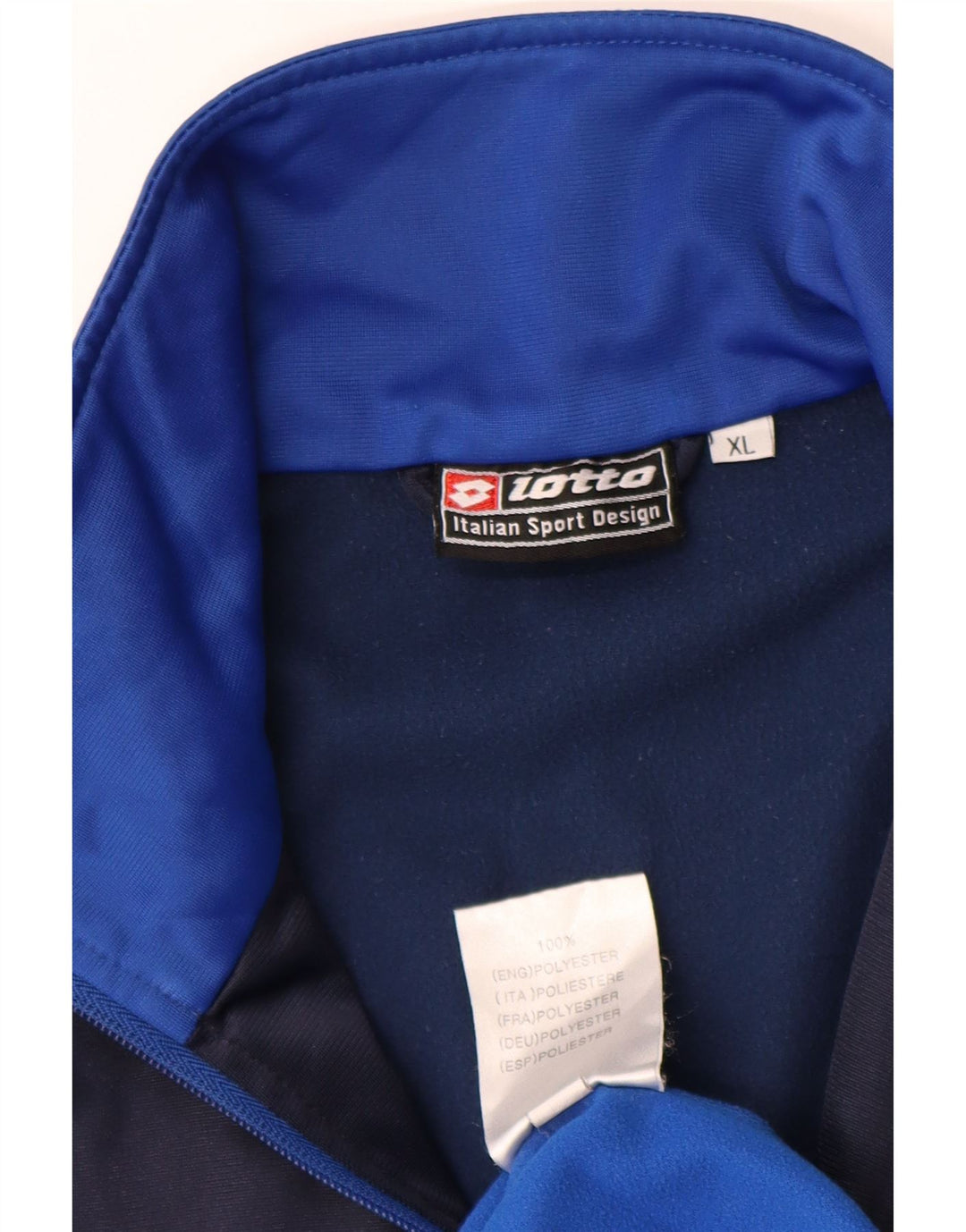 LOTTO Herren-Trainingsanzug-Oberteil, Jacke, XL, blaues Farbblock-Polyester