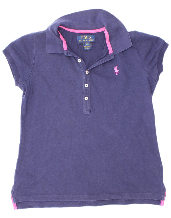 Polo Ralph Lauren Mädchen-Hemd, mittelgroß, marineblau, Baumwolle, 8–9 Jahre