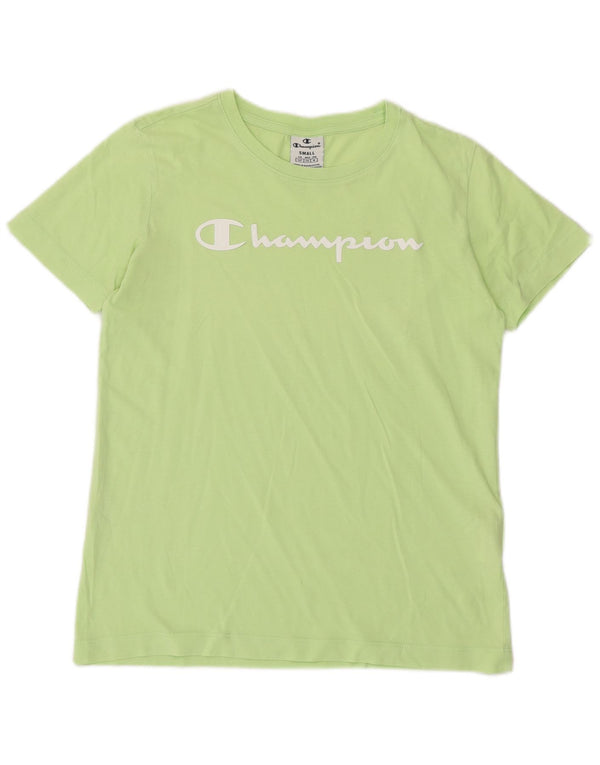 Champion Womens Graphic T-Shirt Top UK 10 Small Grüne Baumwolle