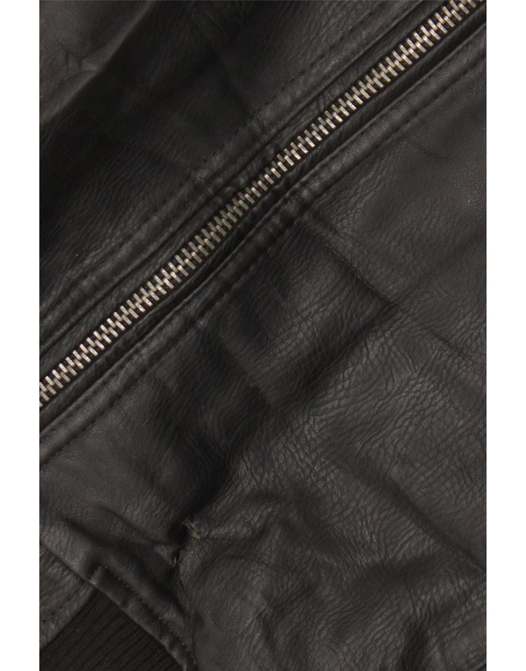 Identische Herren-Motorstyle-Bomberjacke aus Kunstleder, UK 42, XL, schwarzes Polyester