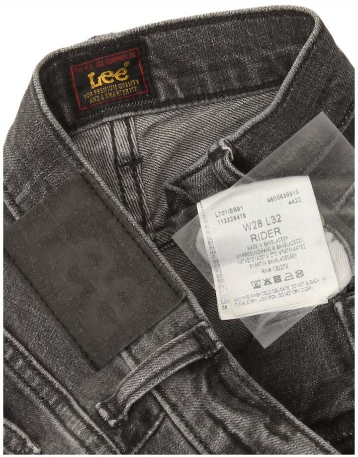 Lee Herren Rider Straight Jeans W28 L28 Graue Baumwolle