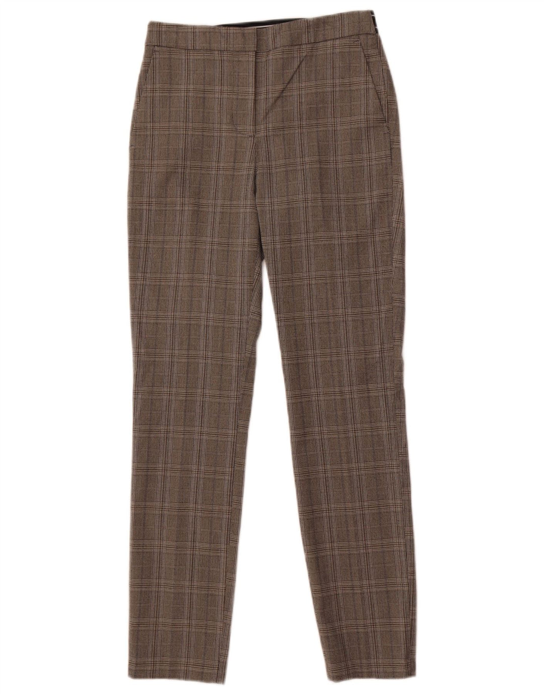Zara Damen Slim Anzughose XS W24 L27 Grau kariertes Polyester