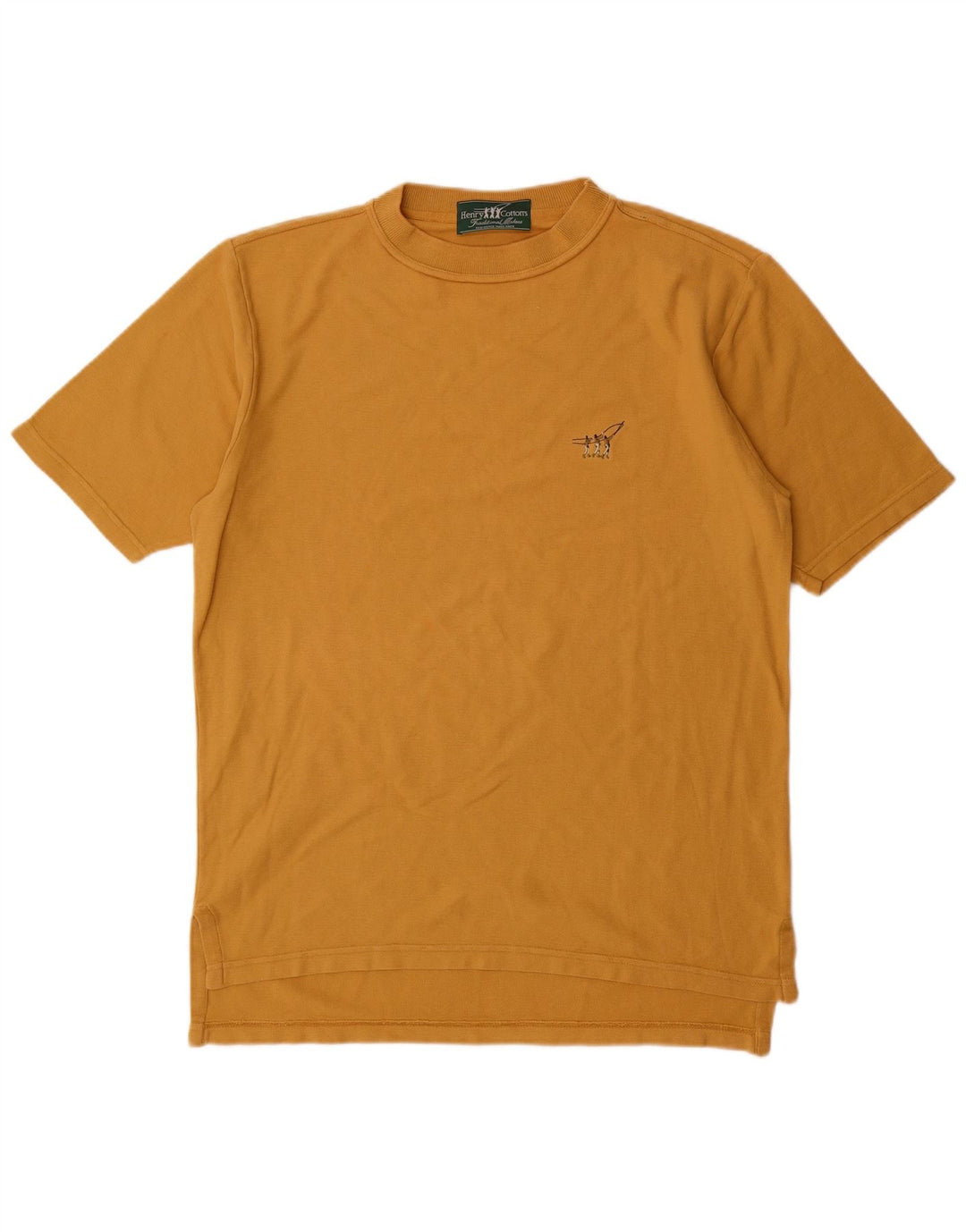Henry Cottons Herren-T-Shirt-Oberteil aus mittelgelber Baumwolle