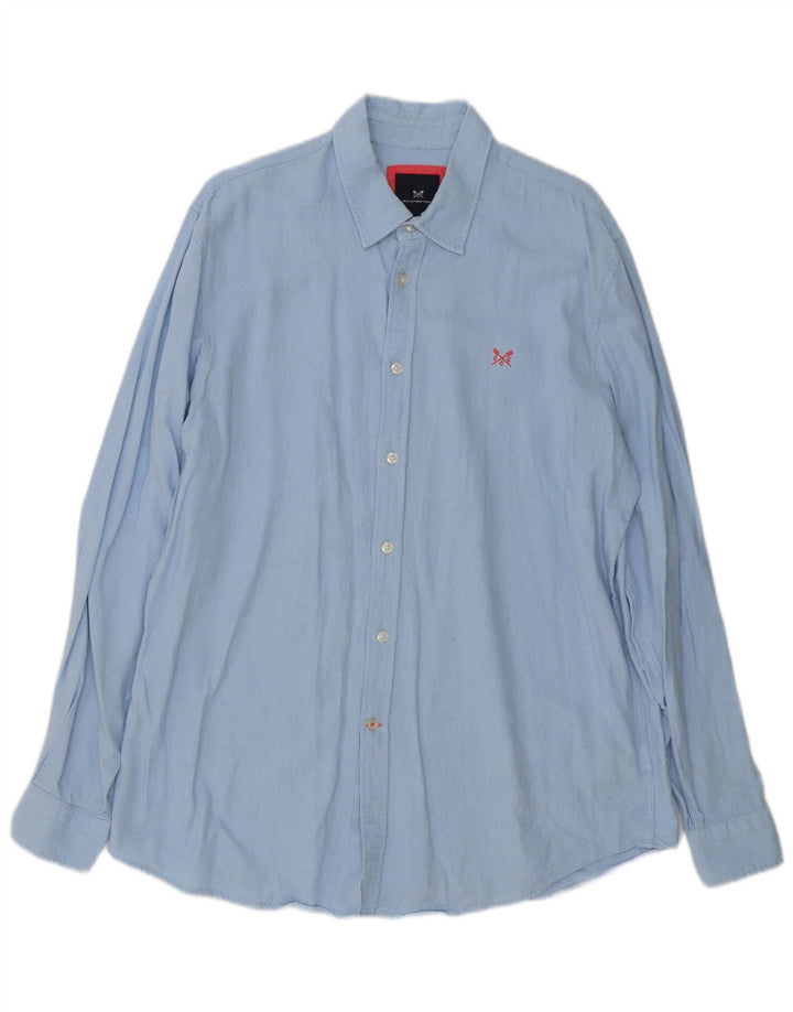 Crew Clothing Herrenhemd Großes blaues Leinen